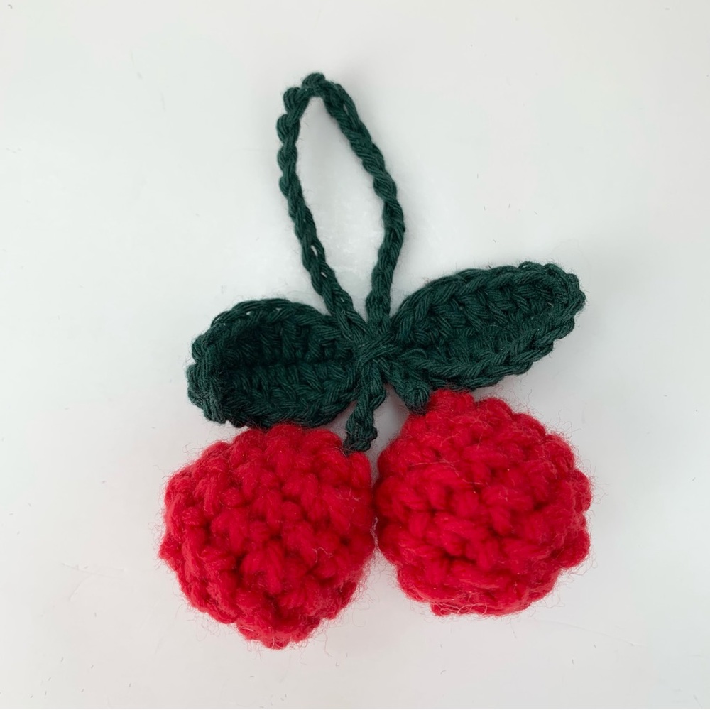 🍒Handcrafted Red Cherry Bag Charm - Picture 3 of 6